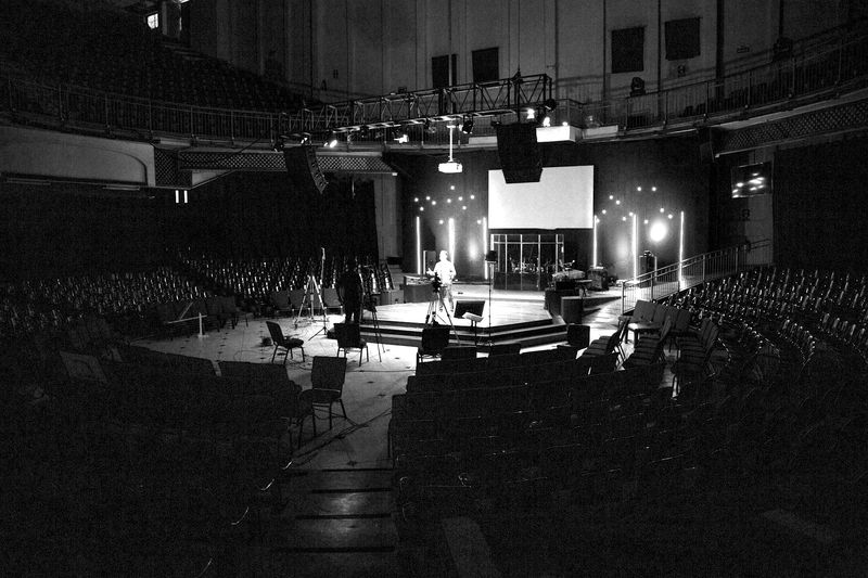 Event stage before the show