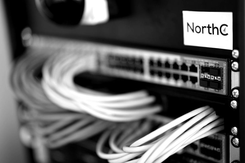 Network switch with connected cables