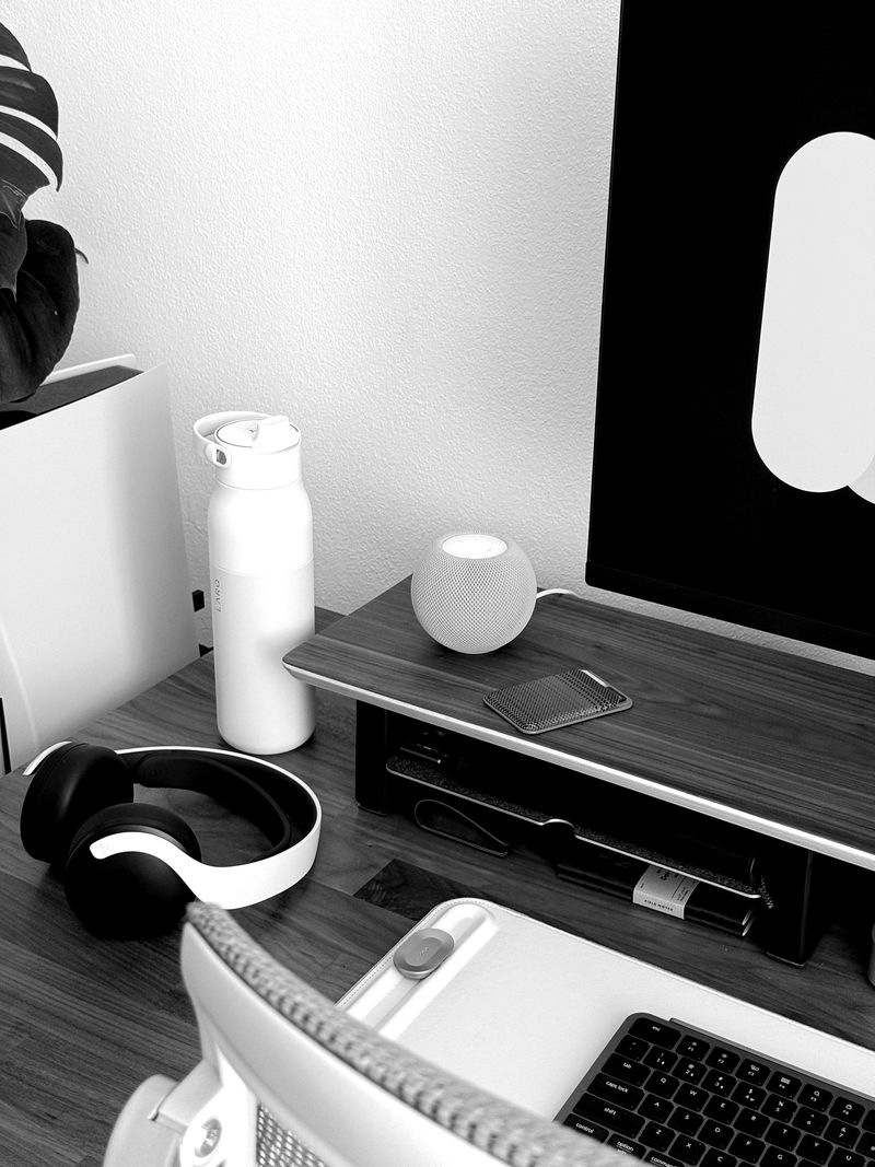 Minimal desk with a monitor